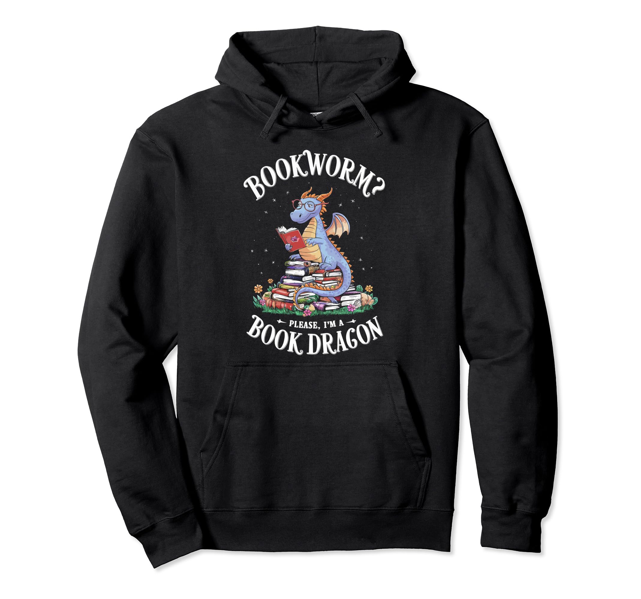 Librarian Gothic Book Dragon Bookworm Hoodie - Minimalist Print Unisex - T-Shirt, Sweatshirt, Hoodie