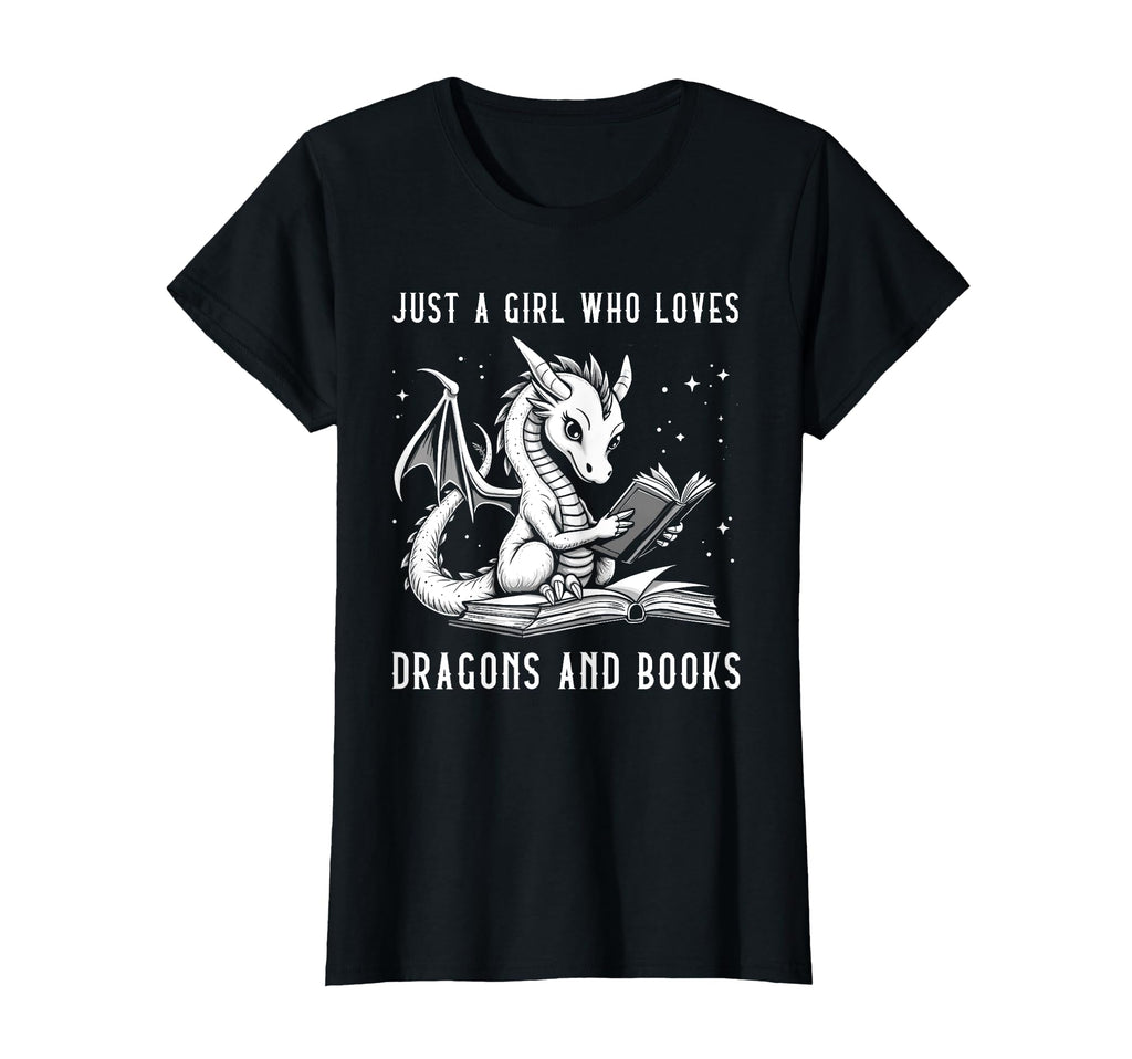 Just Who Loves Dragons And Books Book T-Shirt - Novelty Apparel Men Women - T-Shirt, Sweatshirt, Hoodie