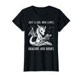 Just Who Loves Dragons And Books Book T-Shirt - Novelty Apparel Men Women - T-Shirt, Sweatshirt, Hoodie