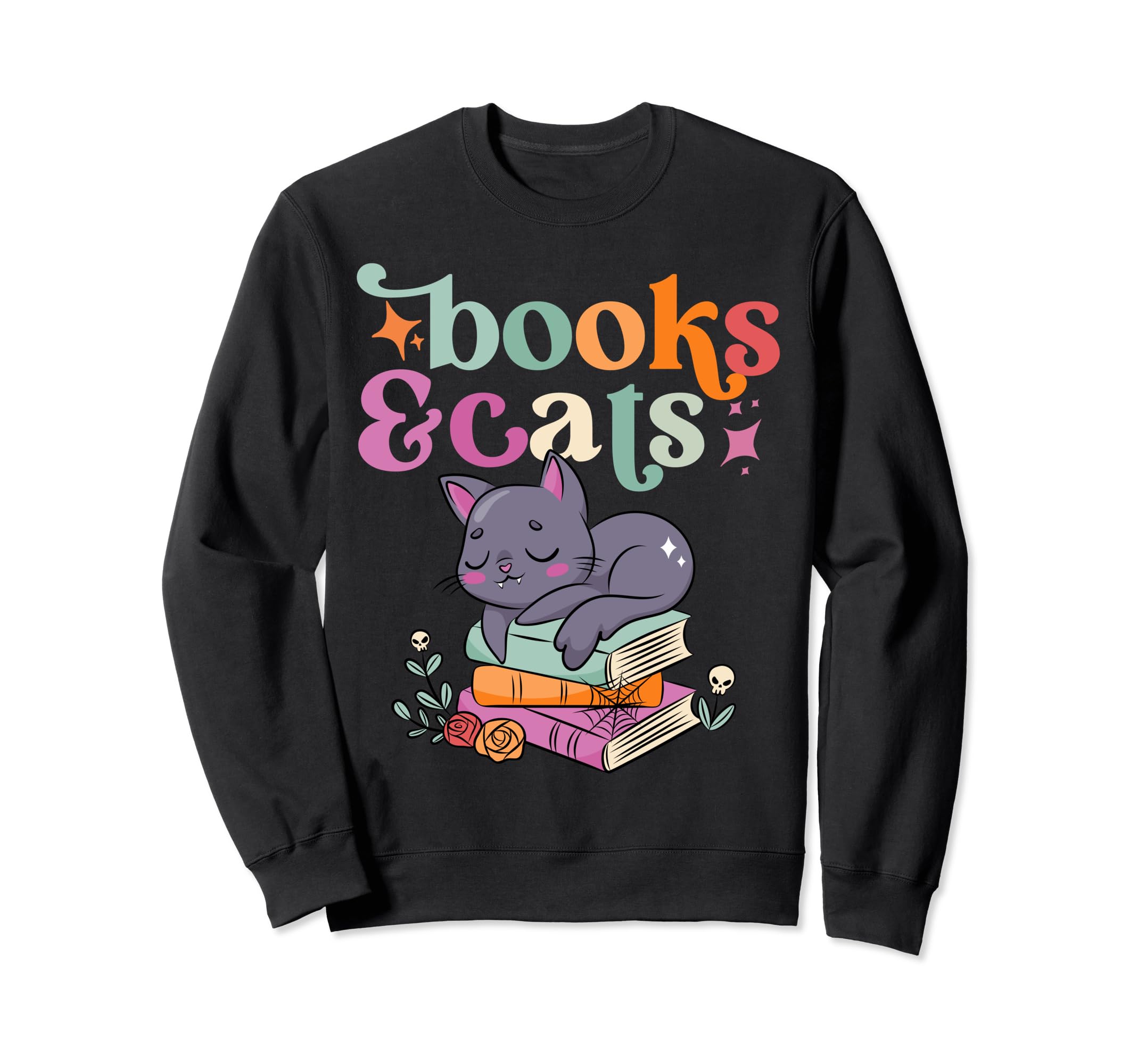 Books And Cats Cat Lover Book Sweatshirt - Casual Everyday Wear Men Women - T-Shirt, Sweatshirt, Hoodie