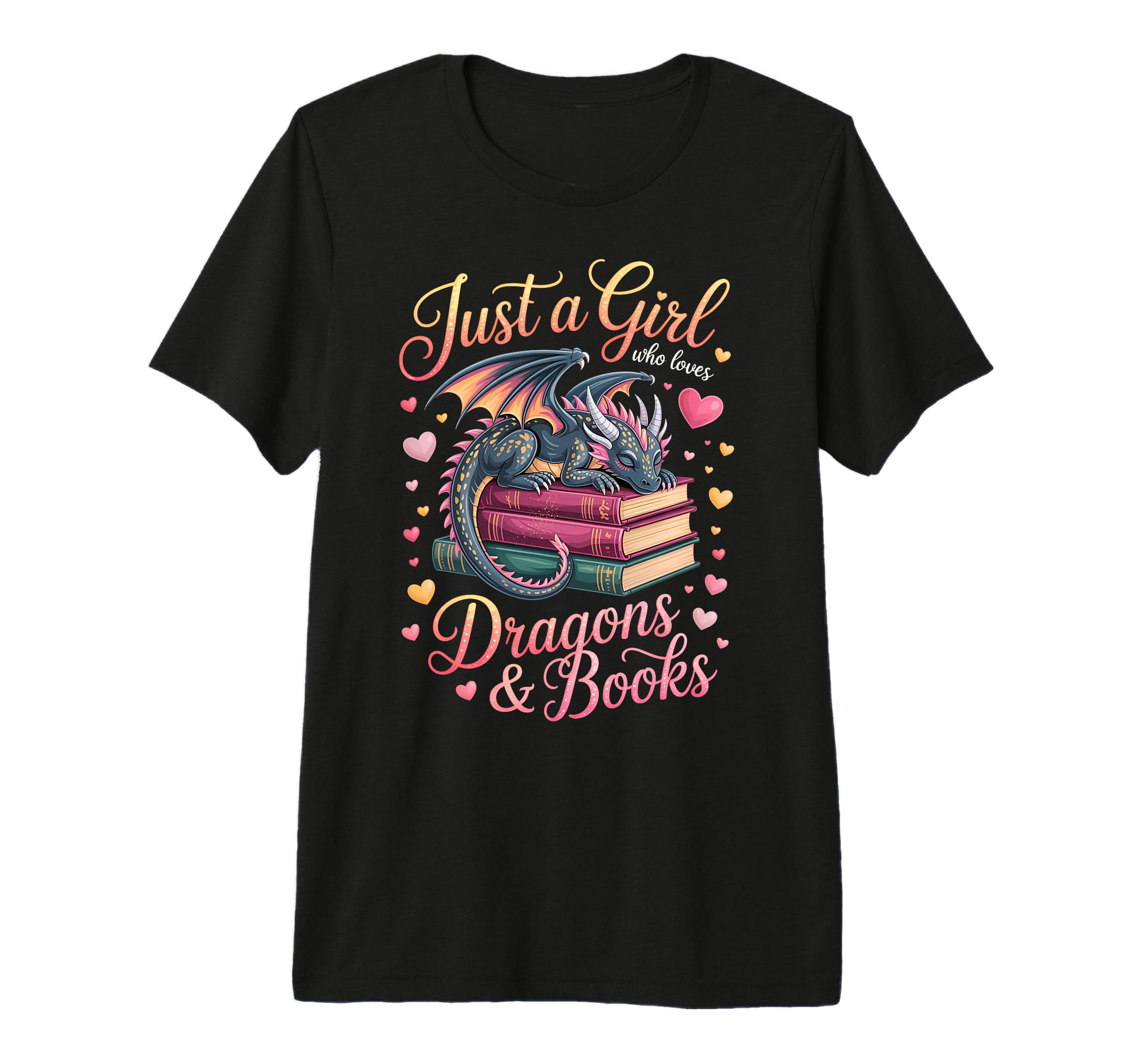 Just Who Loves Dragons And Books T-Shirt - Custom Art Print for Adults - T-Shirt, Sweatshirt, Hoodie