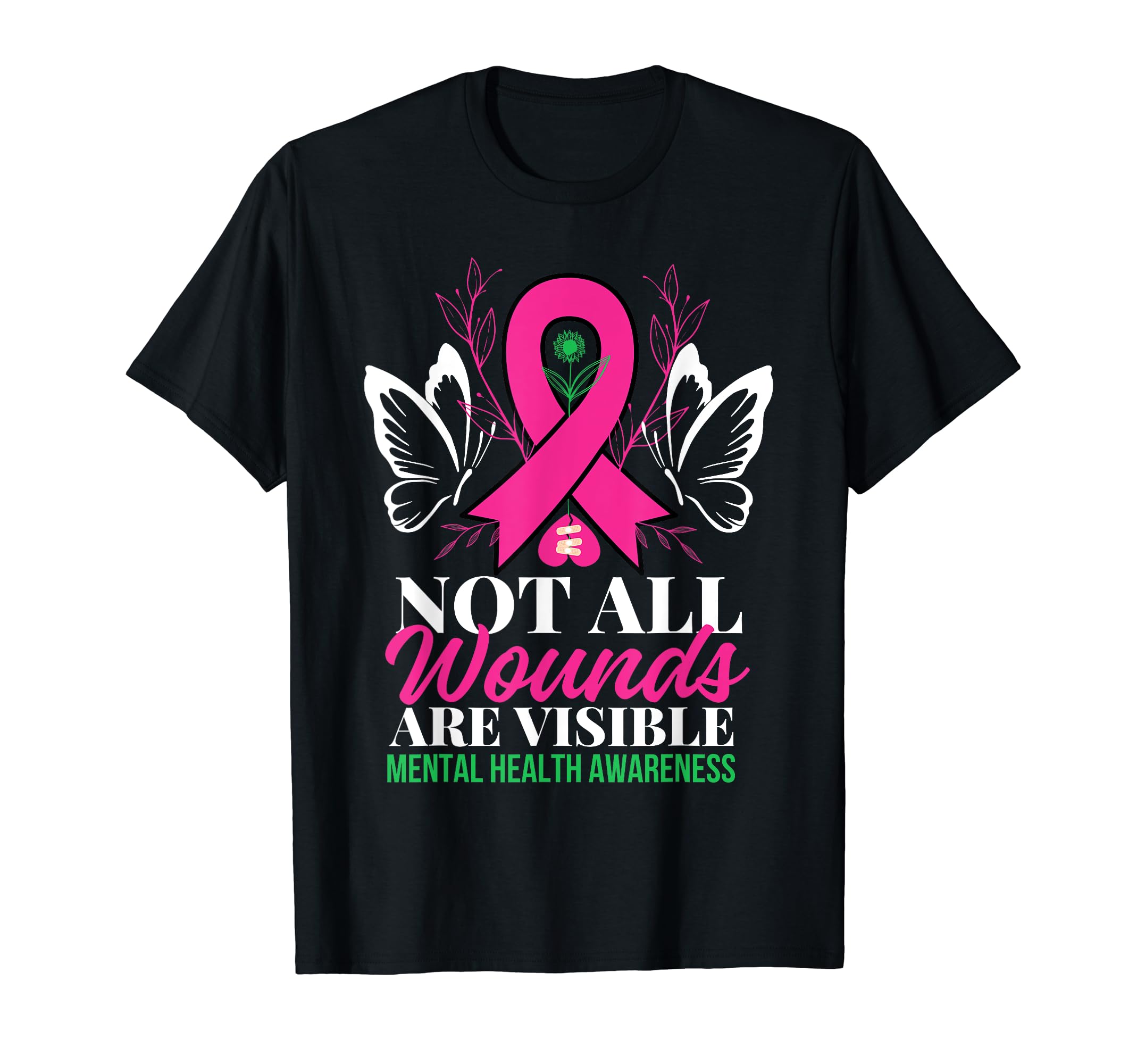 Not All Wounds Are Visible Empathy Mental T-Shirt - Novelty Apparel Unisex - T-Shirt, Sweatshirt, Hoodie