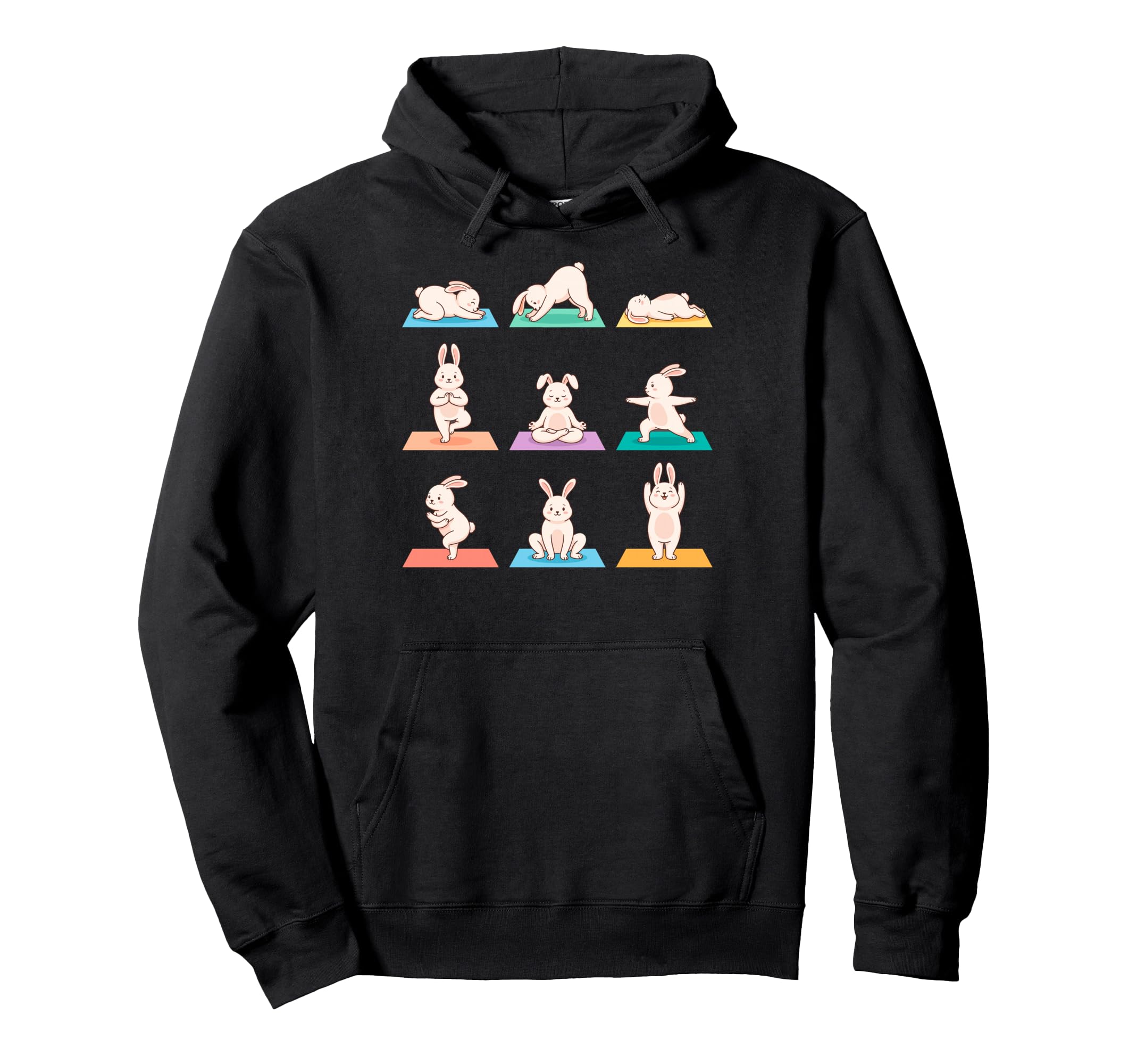 Funny Rabbits Yoga Poses Meditation Hoodie - Casual Everyday Wear Unisex - T-Shirt, Sweatshirt, Hoodie