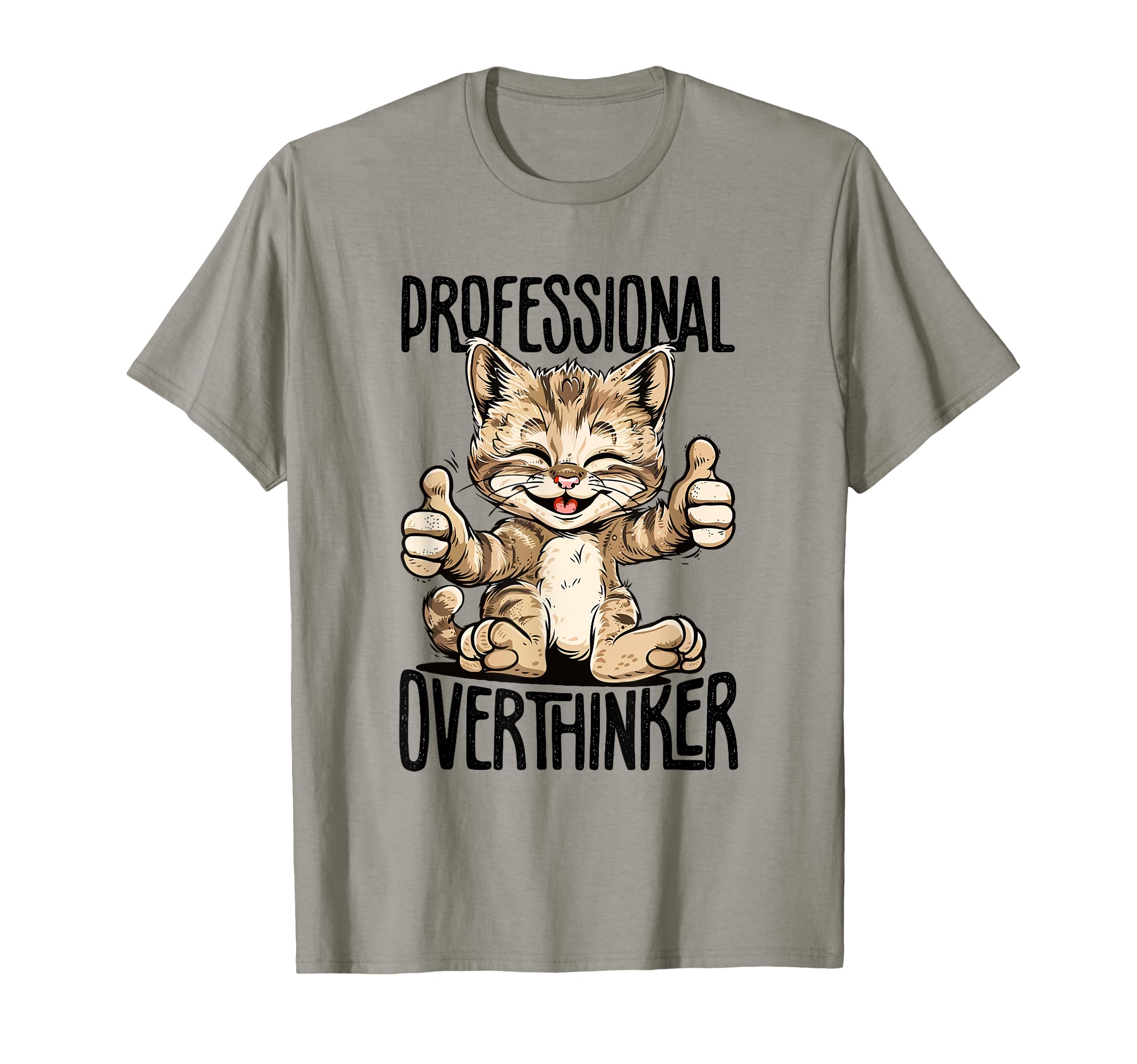 Professional Overthinker Cat Introvert T-Shirt - Graphic Print for Adults - T-Shirt, Sweatshirt, Hoodie