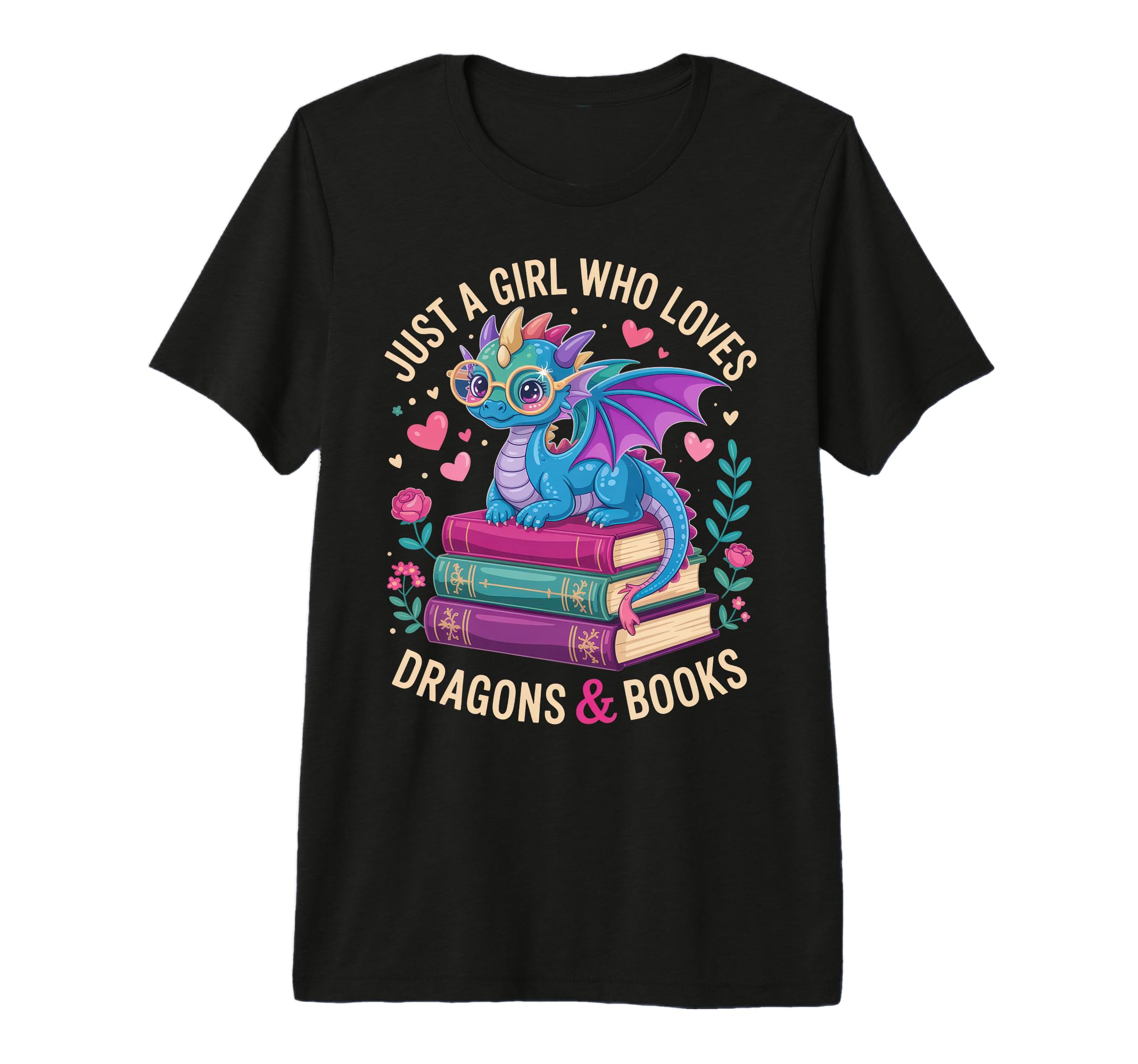 Just Who Loves Dragons And Books T-Shirt - Aesthetic Graphic for Adults - T-Shirt, Sweatshirt, Hoodie