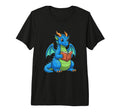 Blue Dragon Reading Book Tri Blend T-Shirt - Aesthetic Graphic Men Women - T-Shirt, Sweatshirt, Hoodie