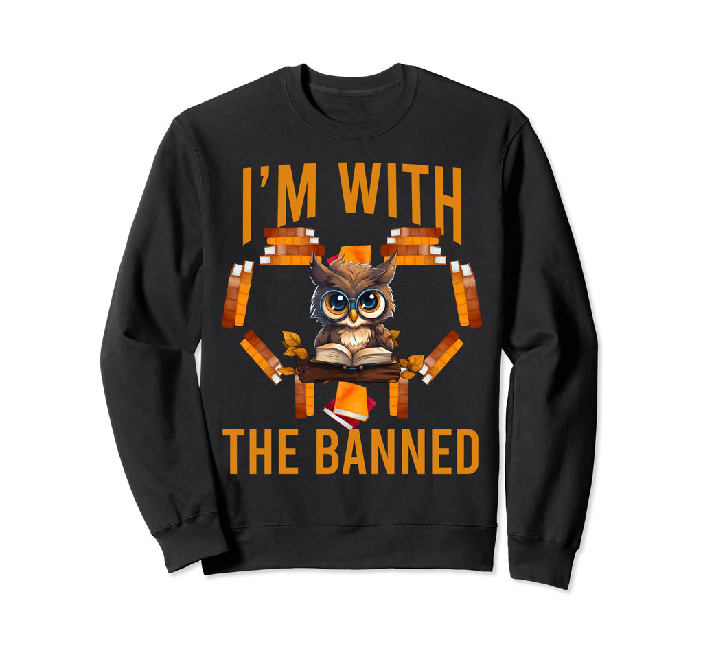 Im Banned Heart Funny Reading Owl Sweatshirt - Minimalist Print Unisex - T-Shirt, Sweatshirt, Hoodie