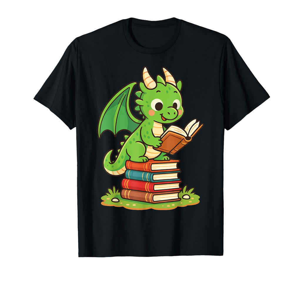Book Dragon Reading Literature T-Shirt - Fun Novelty Design Men Women - T-Shirt, Sweatshirt, Hoodie