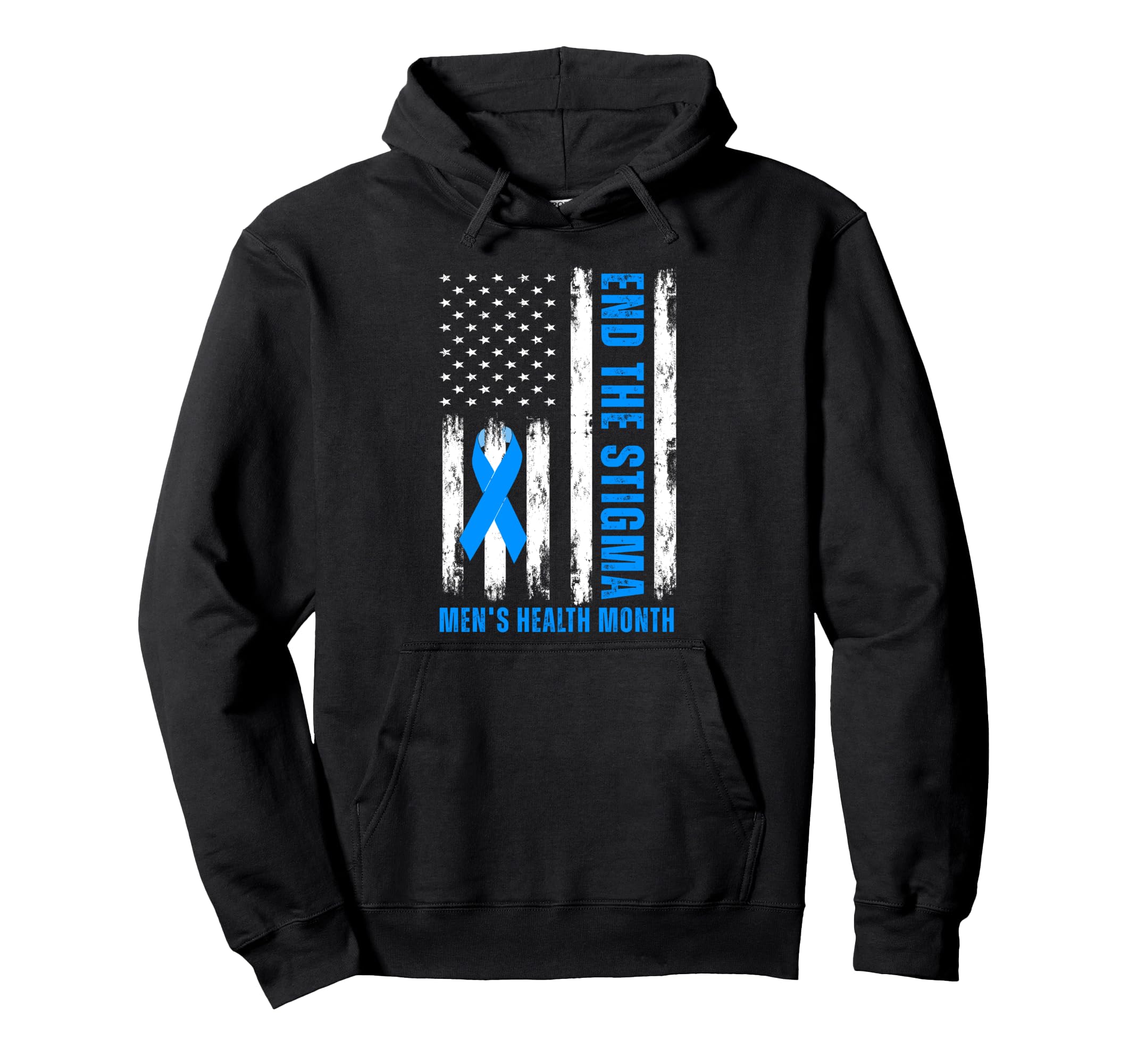 End Stigma Usa Flag Mens Health Month Hoodie - Novelty Apparel Unisex - T-Shirt, Sweatshirt, Hoodie
