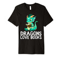 Dragon Reading Book Worm Nerd School T-Shirt - Novelty Apparel for Adults - T-Shirt, Sweatshirt, Hoodie