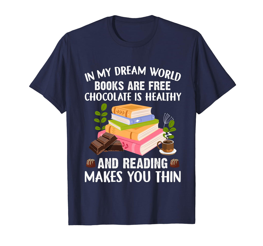 Funny Reading Books And Chocolate Lover T-Shirt - Graphic Print Unisex - T-Shirt, Sweatshirt, Hoodie