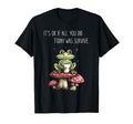 Whimsical Frog Sitting Mushroom T-Shirt - Novelty Apparel Unisex - T-Shirt, Sweatshirt, Hoodie