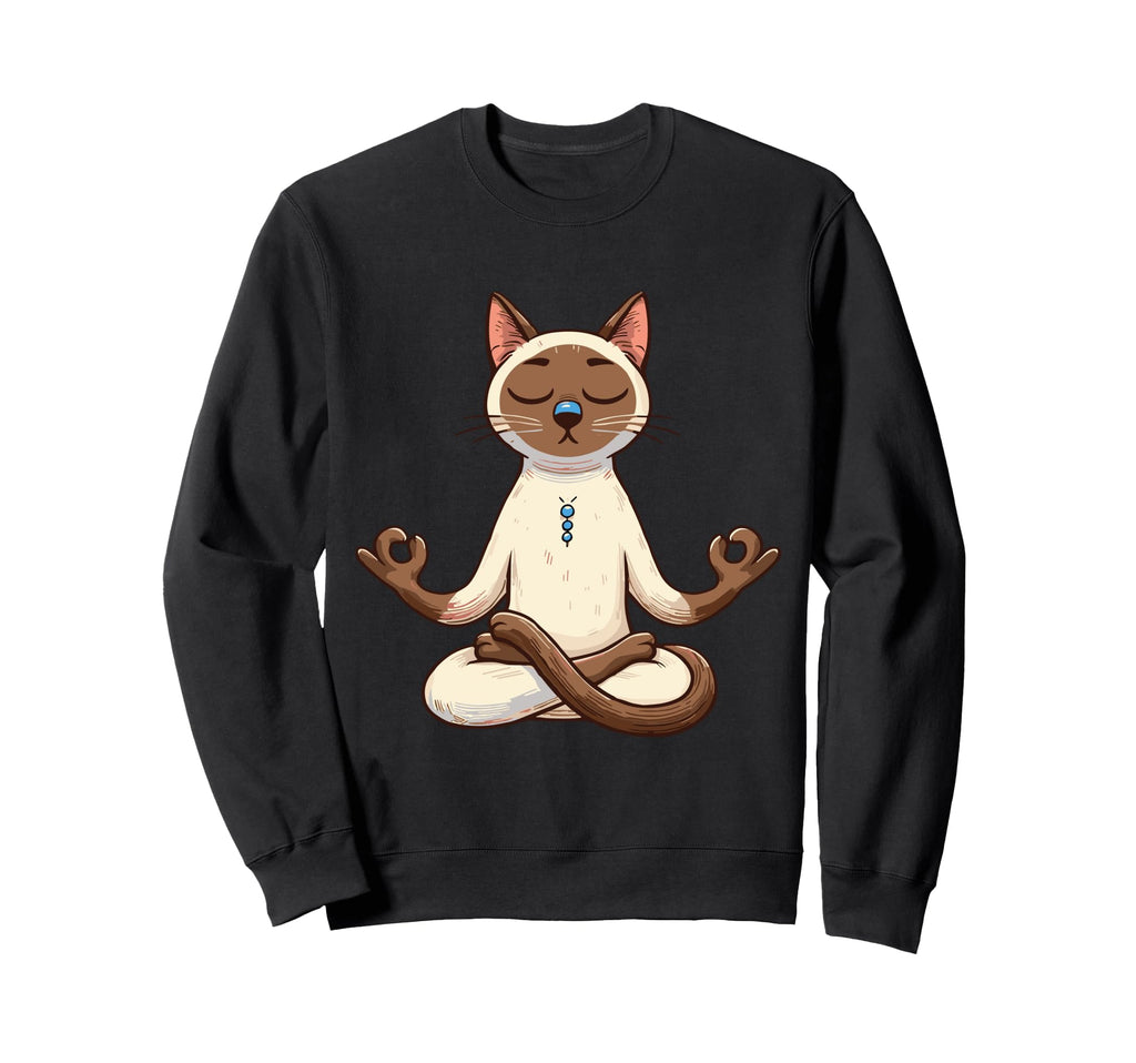 Meditation Siamese Yoga Pose Relaxing Sweatshirt - Unique Graphic Unisex - T-Shirt, Sweatshirt, Hoodie