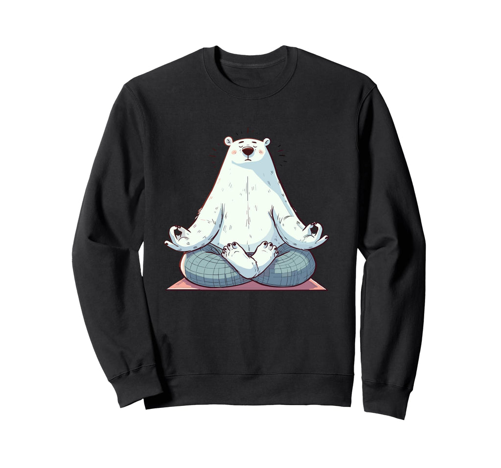 Meditation Polar Bear Yoga Pose Sweatshirt - Fun Novelty Design Men Women - T-Shirt, Sweatshirt, Hoodie