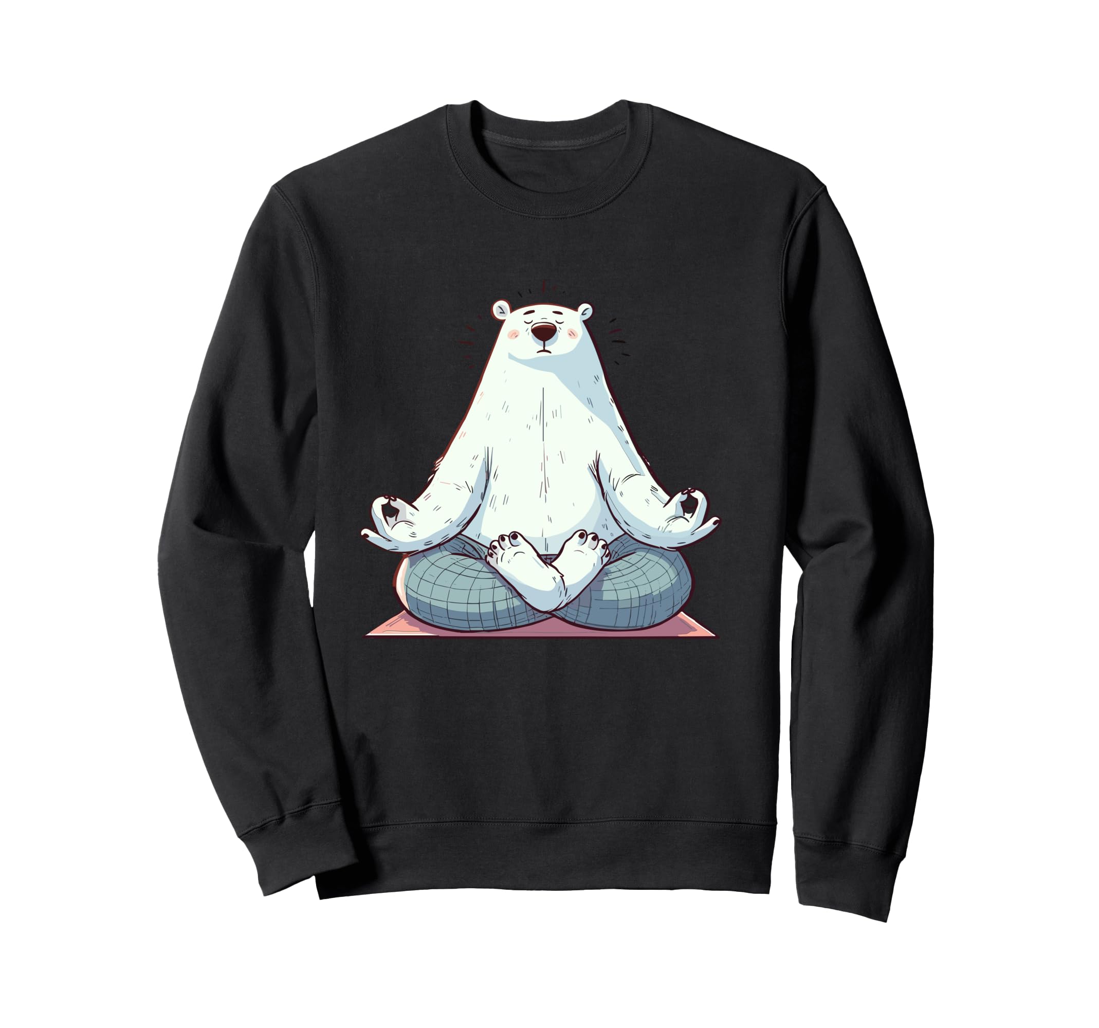 Meditation Polar Bear Yoga Pose Sweatshirt - Fun Novelty Design Men Women - T-Shirt, Sweatshirt, Hoodie
