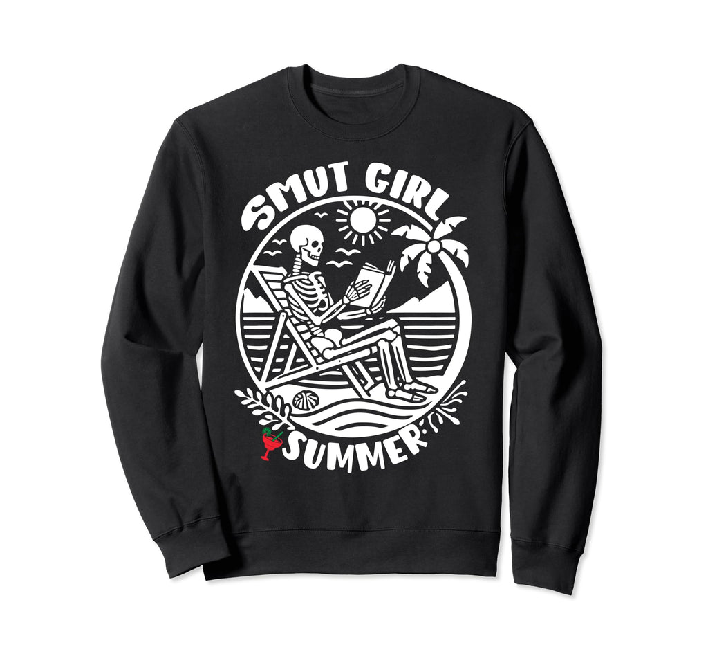 Skeleton Reading Smut Book Summer Sweatshirt - Graphic Print for Adults - T-Shirt, Sweatshirt, Hoodie