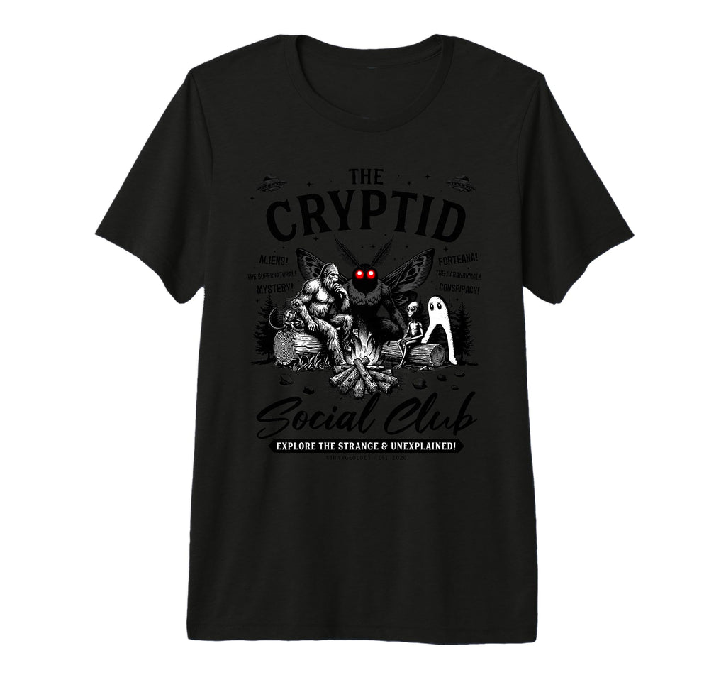 Cryptid Social Club Bigfoot Mothman T-Shirt - Trendy Graphic Men Women - T-Shirt, Sweatshirt, Hoodie