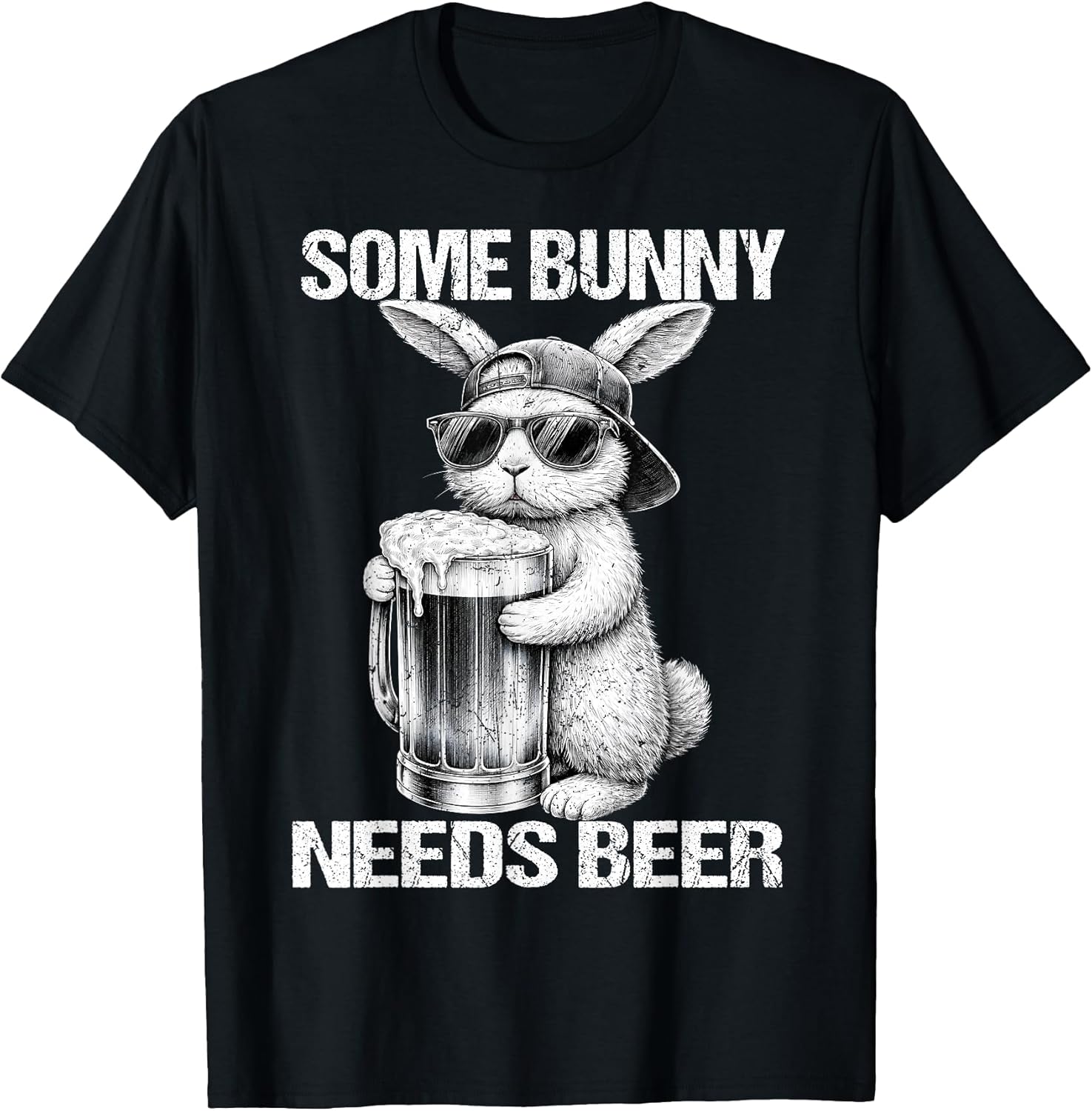 Funny Bunny Rabbit Drinking Drink Tee Easter Men Unisex T-shirt, Sweatshirt, Hoodie, Long Sleeve Tee - T-Shirt, Sweatshirt, Hoodie
