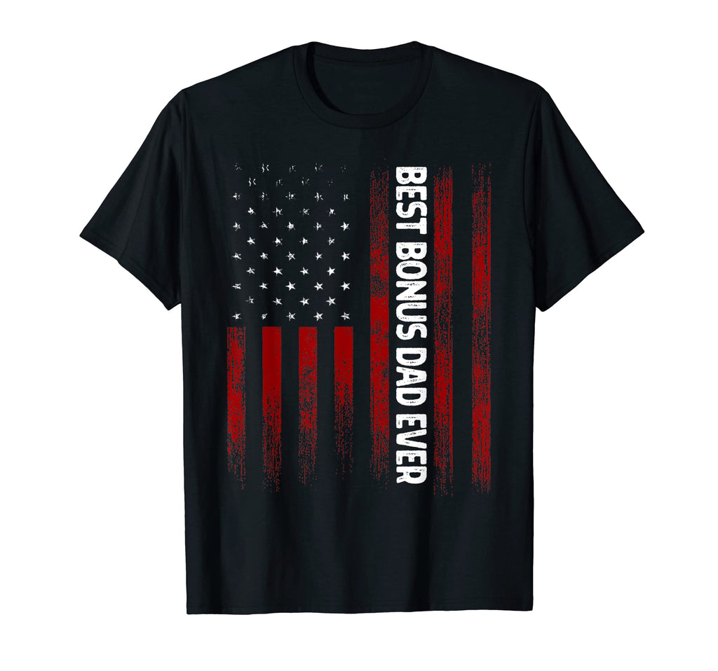 Mens Best Bonus Dad Ever American Usa T-Shirt - Aesthetic Graphic Unisex - T-Shirt, Sweatshirt, Hoodie