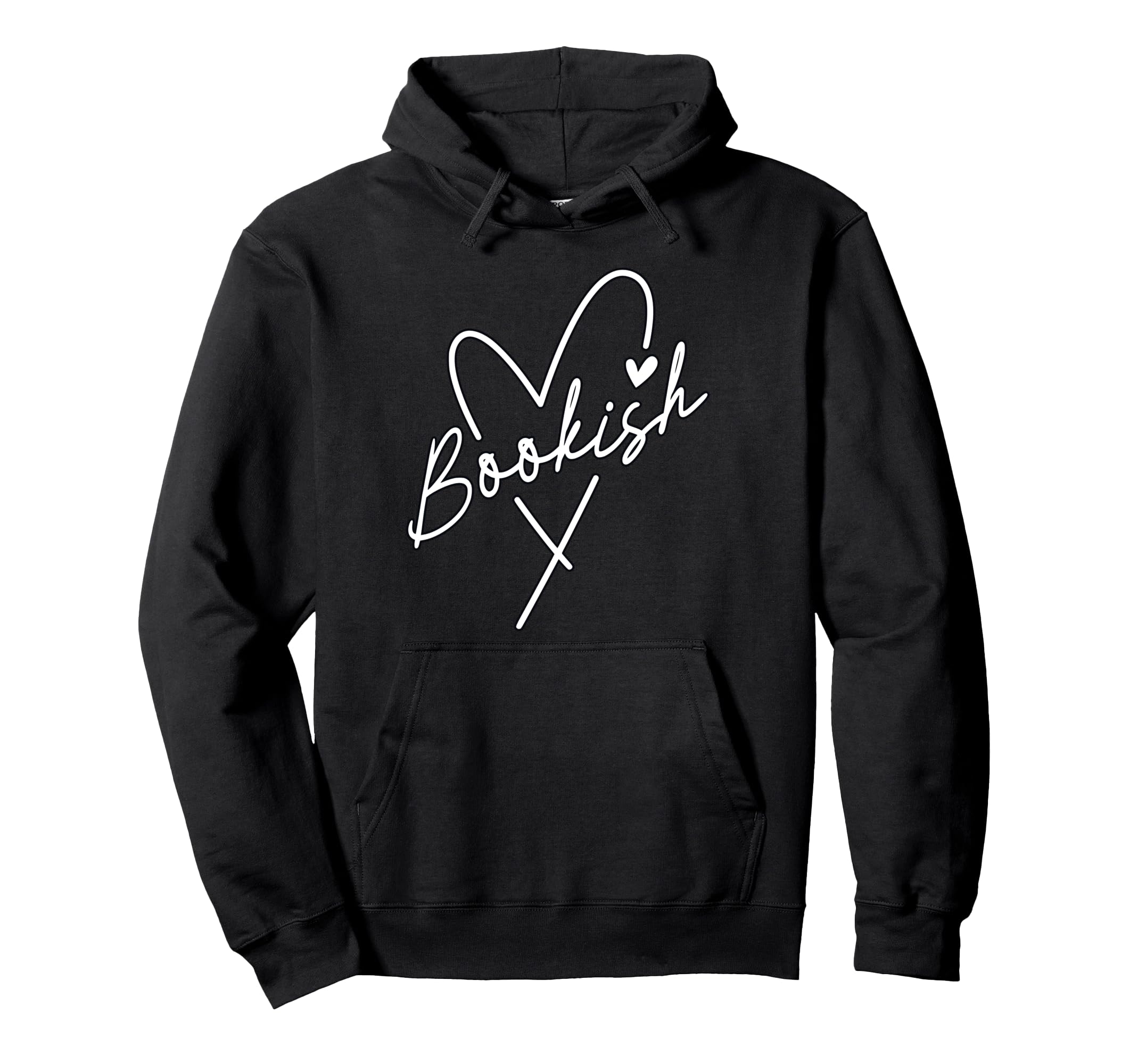 Bookish Trendy Heart Book Lover Hoodie - Custom Art Print Men Women - T-Shirt, Sweatshirt, Hoodie