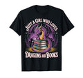 Just Who Loves Dragons And Books T-Shirt - Trendy Graphic for Adults - T-Shirt, Sweatshirt, Hoodie