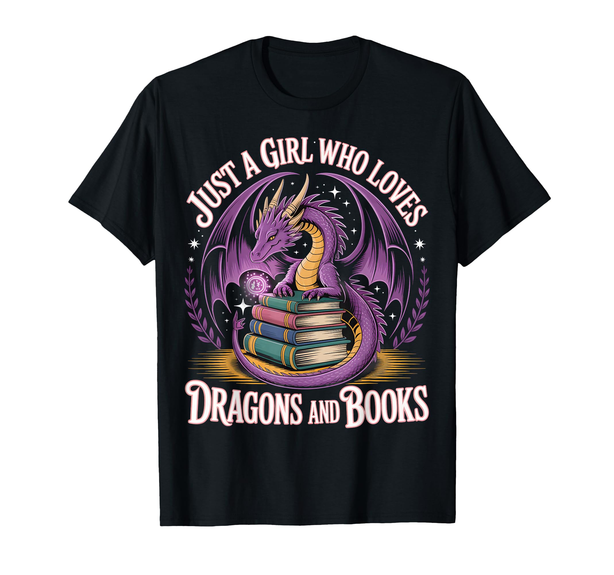 Just Who Loves Dragons And Books T-Shirt - Trendy Graphic for Adults - T-Shirt, Sweatshirt, Hoodie