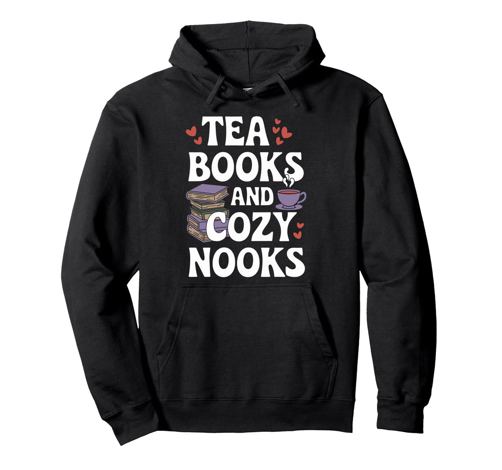 Tea And Literature Cozy Reading Nook Hoodie - Minimalist Print Unisex - T-Shirt, Sweatshirt, Hoodie
