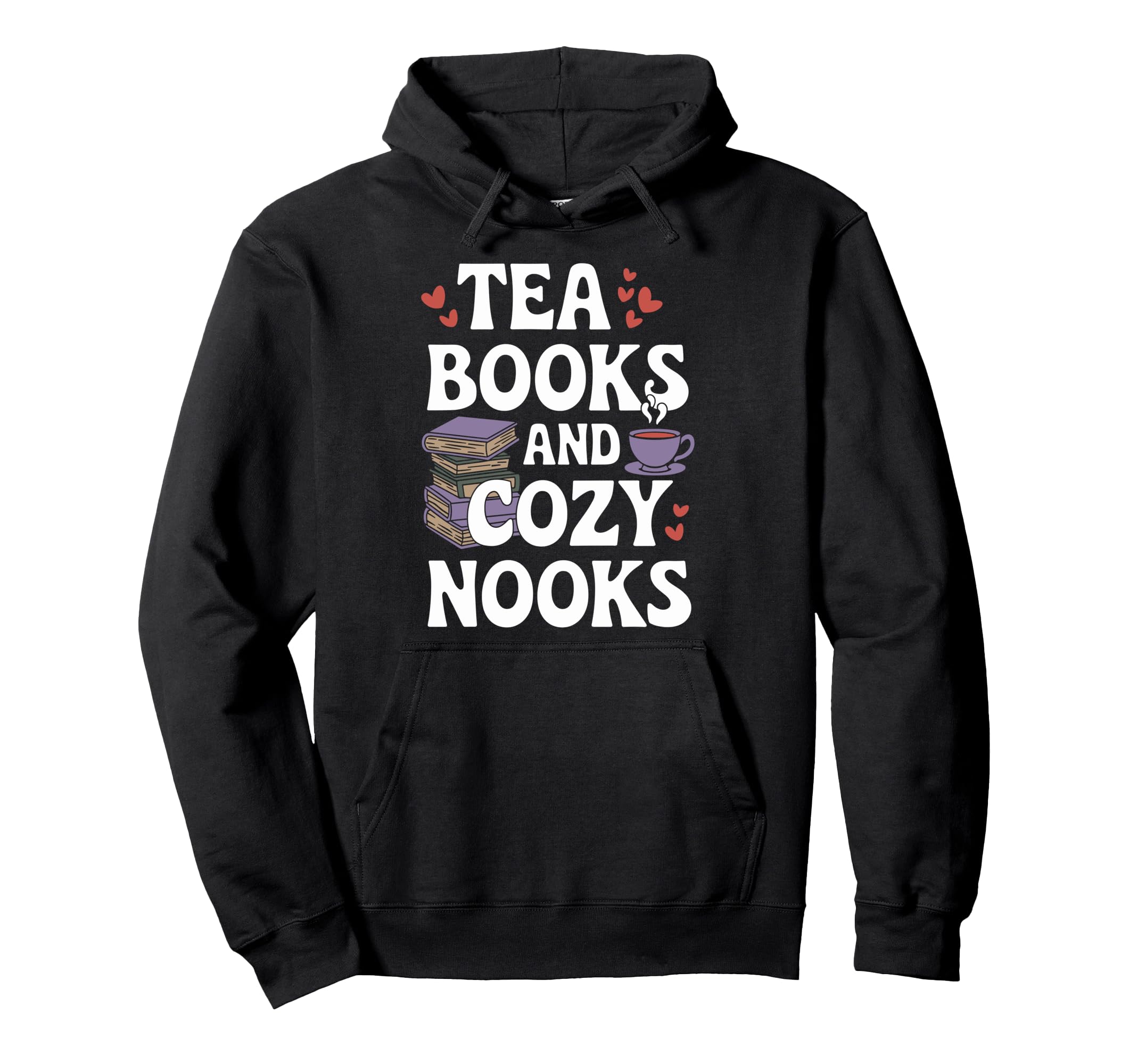 Tea And Literature Cozy Reading Nook Hoodie - Minimalist Print Unisex - T-Shirt, Sweatshirt, Hoodie