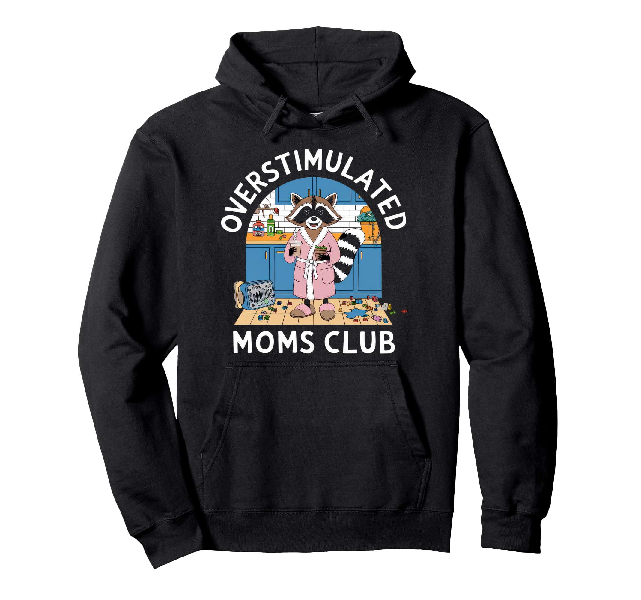 Overstimulated Moms Club Mom Hoodie - Minimalist Print for Adults - T-Shirt, Sweatshirt, Hoodie