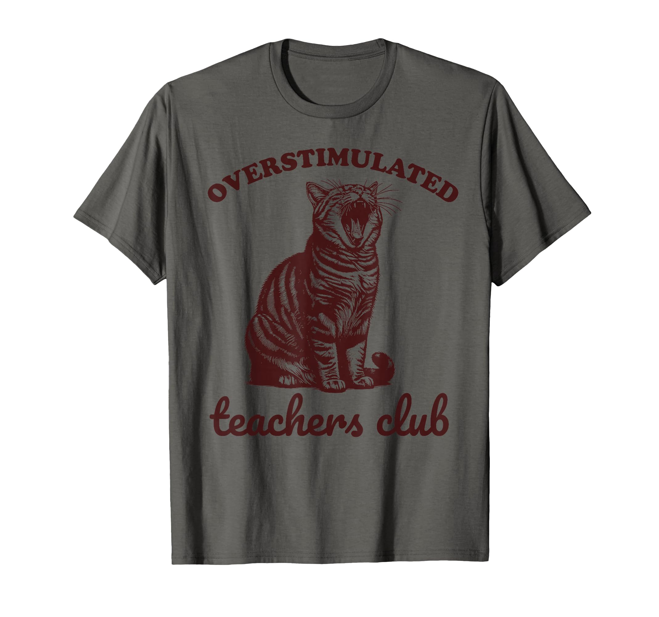 Overstimulated Teachers Club Funny T-Shirt - Minimalist Print for Adults - T-Shirt, Sweatshirt, Hoodie