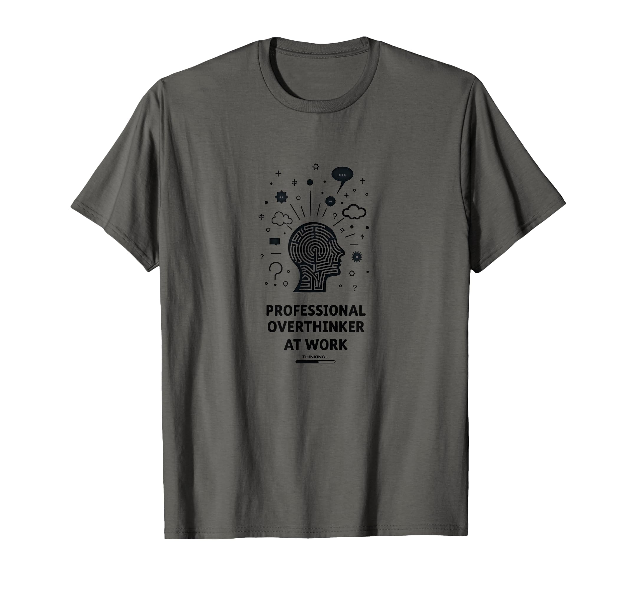 Professional Overthinker Work Funny T-Shirt - Minimalist Print for Adults - T-Shirt, Sweatshirt, Hoodie