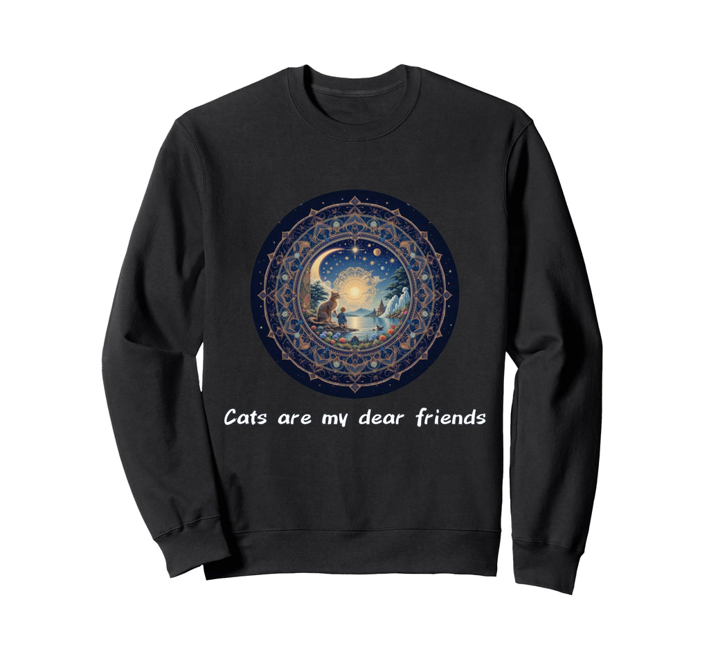 Cats Are My Best Friends Sacred Sweatshirt - Custom Art Print for Adults - T-Shirt, Sweatshirt, Hoodie