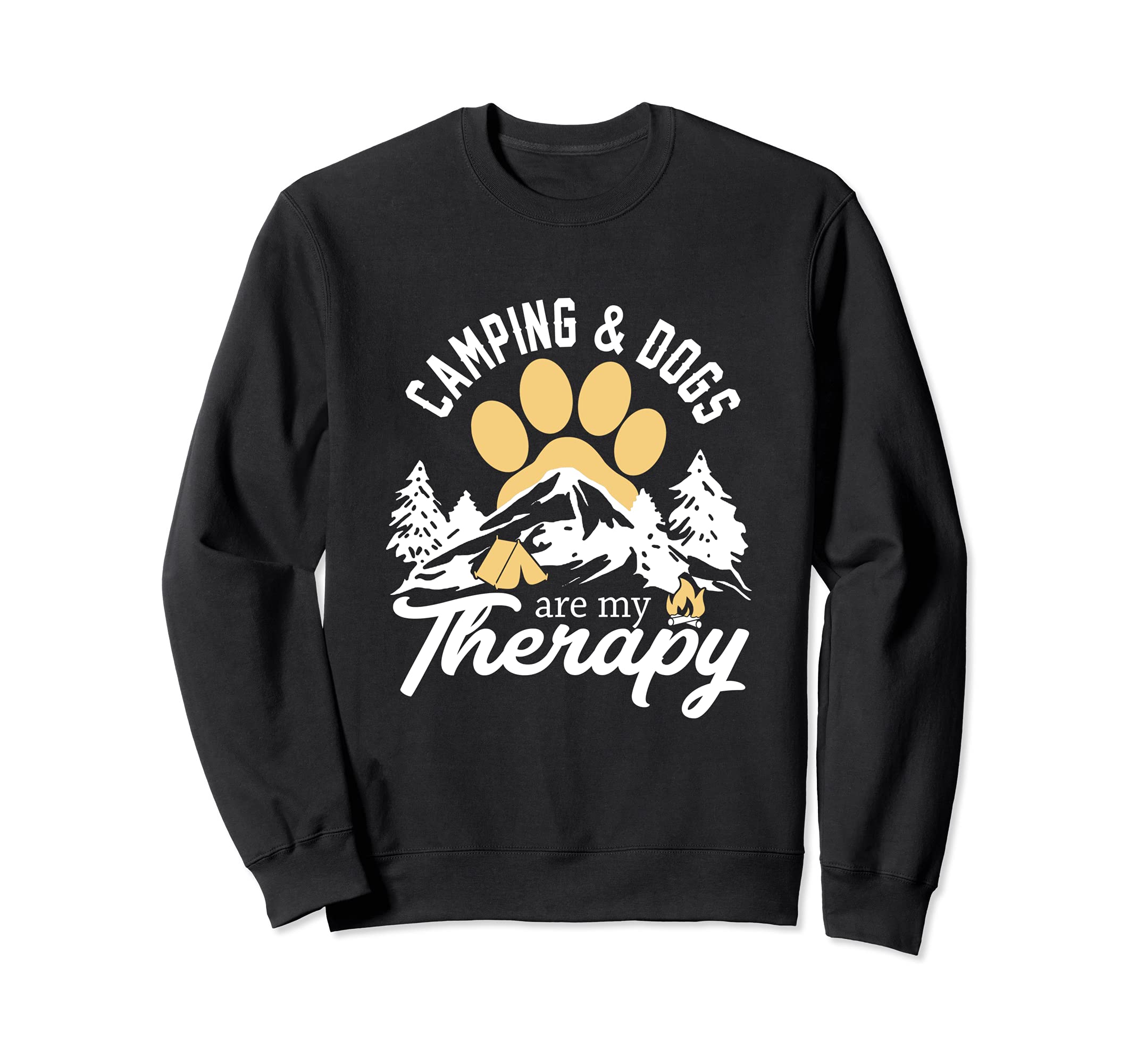 Camping And Dogs Are My Therapy Sweatshirt - Aesthetic Graphic Men Women - T-Shirt, Sweatshirt, Hoodie