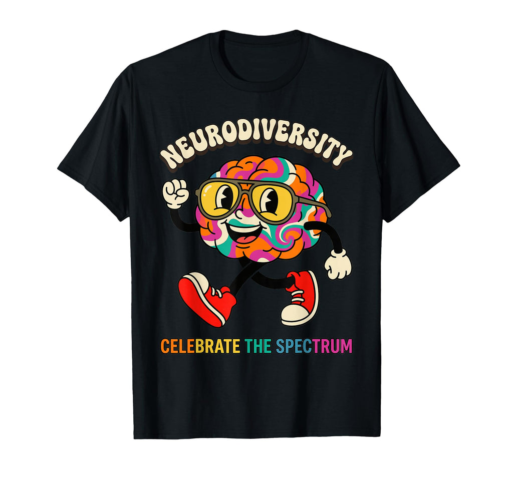 Neurodiversity Celebrate Spectrum Brain T-Shirt - Custom Art Print Unisex - T-Shirt, Sweatshirt, Hoodie