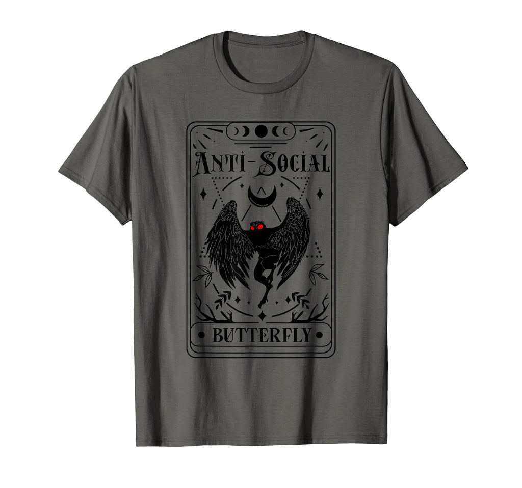 Mothman Tarot Card Antisocial T-Shirt - Casual Everyday Wear Men Women - T-Shirt, Sweatshirt, Hoodie