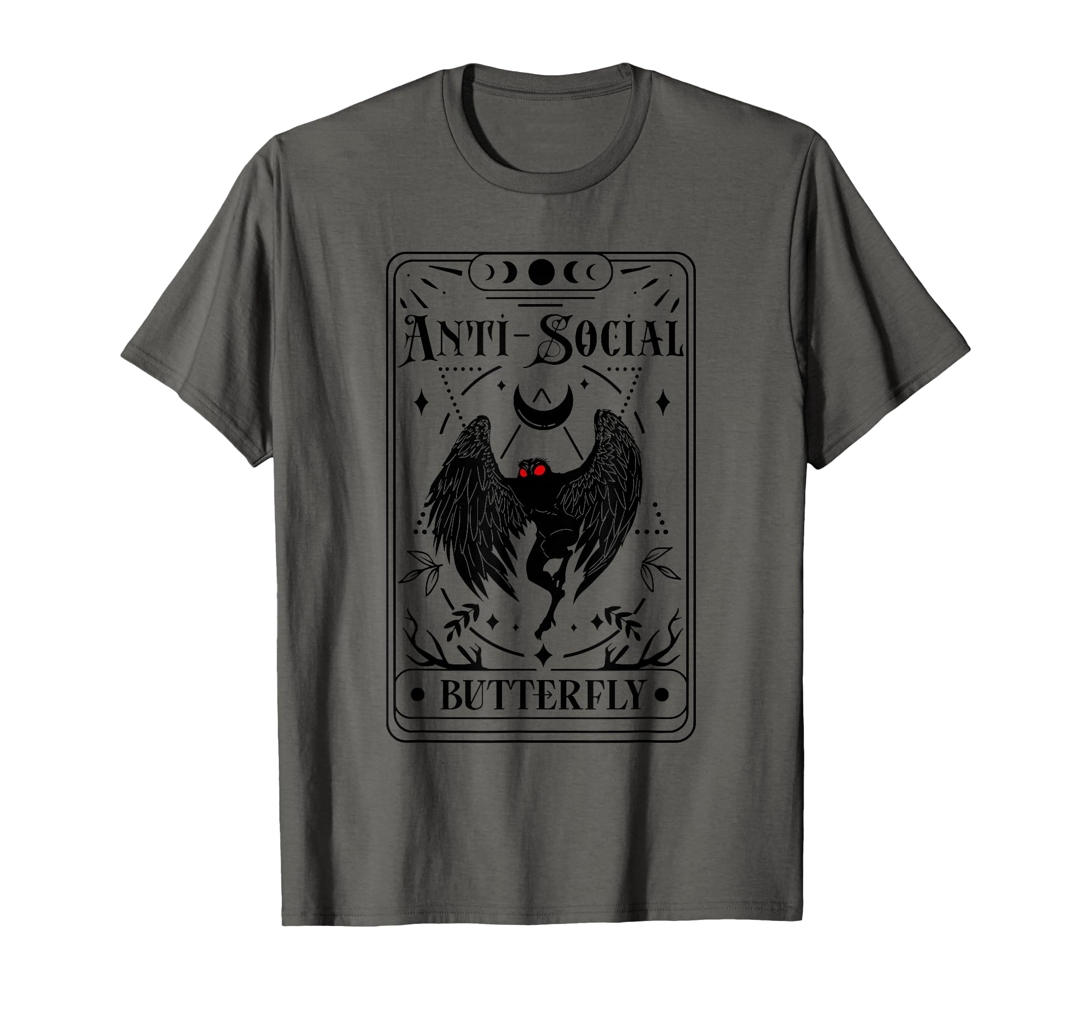 Mothman Tarot Card Antisocial T-Shirt - Casual Everyday Wear Men Women - T-Shirt, Sweatshirt, Hoodie