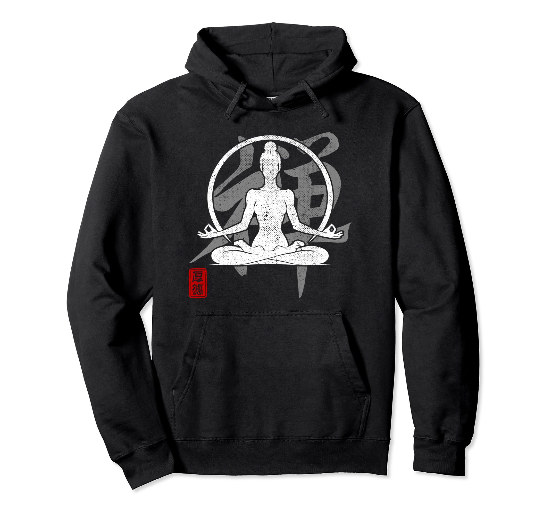 Yoga Zen Japan Kanji Art Meditation Hoodie - Fun Novelty Design for Adults - T-Shirt, Sweatshirt, Hoodie