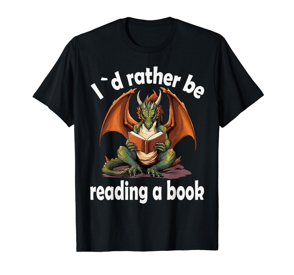 Dragon Book I D Rather Be Reading T-Shirt - Minimalist Print Unisex - T-Shirt, Sweatshirt, Hoodie