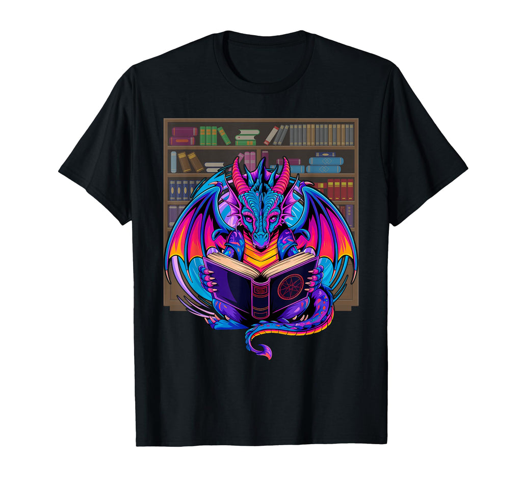 Dragon Reading Book Lover Gift Co Sweatshirt - Casual Everyday Wear Unisex - T-Shirt, Sweatshirt, Hoodie