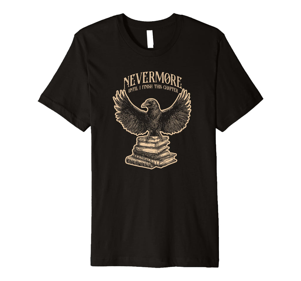 Funny Edgar Allan Poe Raven Bookish Book T-Shirt - Minimalist Print Unisex - T-Shirt, Sweatshirt, Hoodie