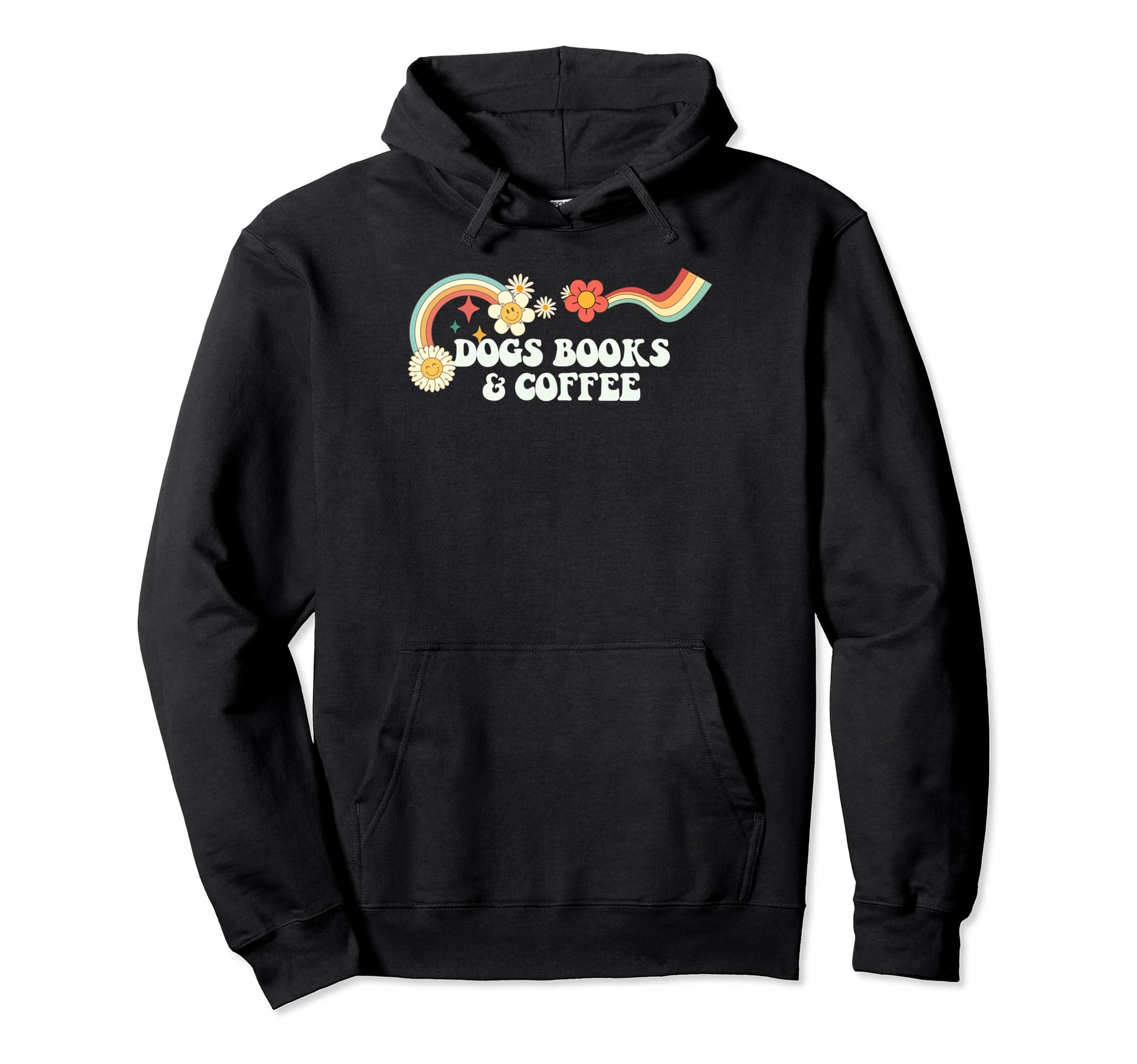 Groovy Funny Dogs Books Coffee Hoodie - Minimalist Print Unisex - T-Shirt, Sweatshirt, Hoodie