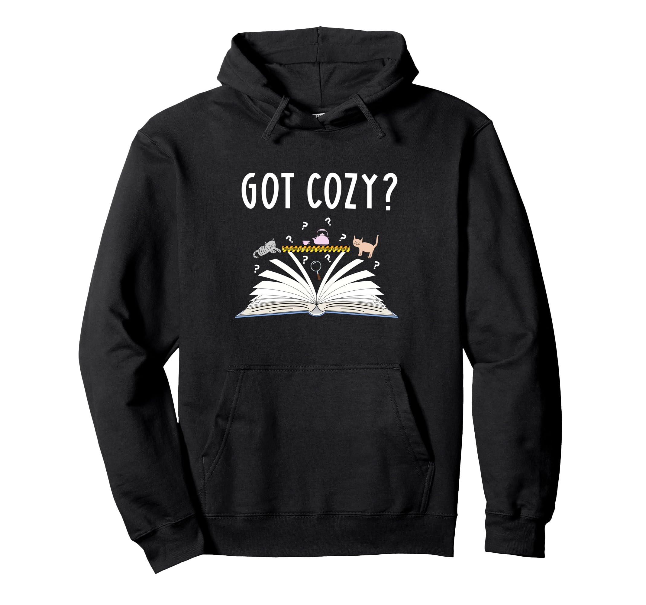 Cozy Cat Mystery Book Lover Reading Nerd Hoodie - Trendy Graphic Unisex - T-Shirt, Sweatshirt, Hoodie