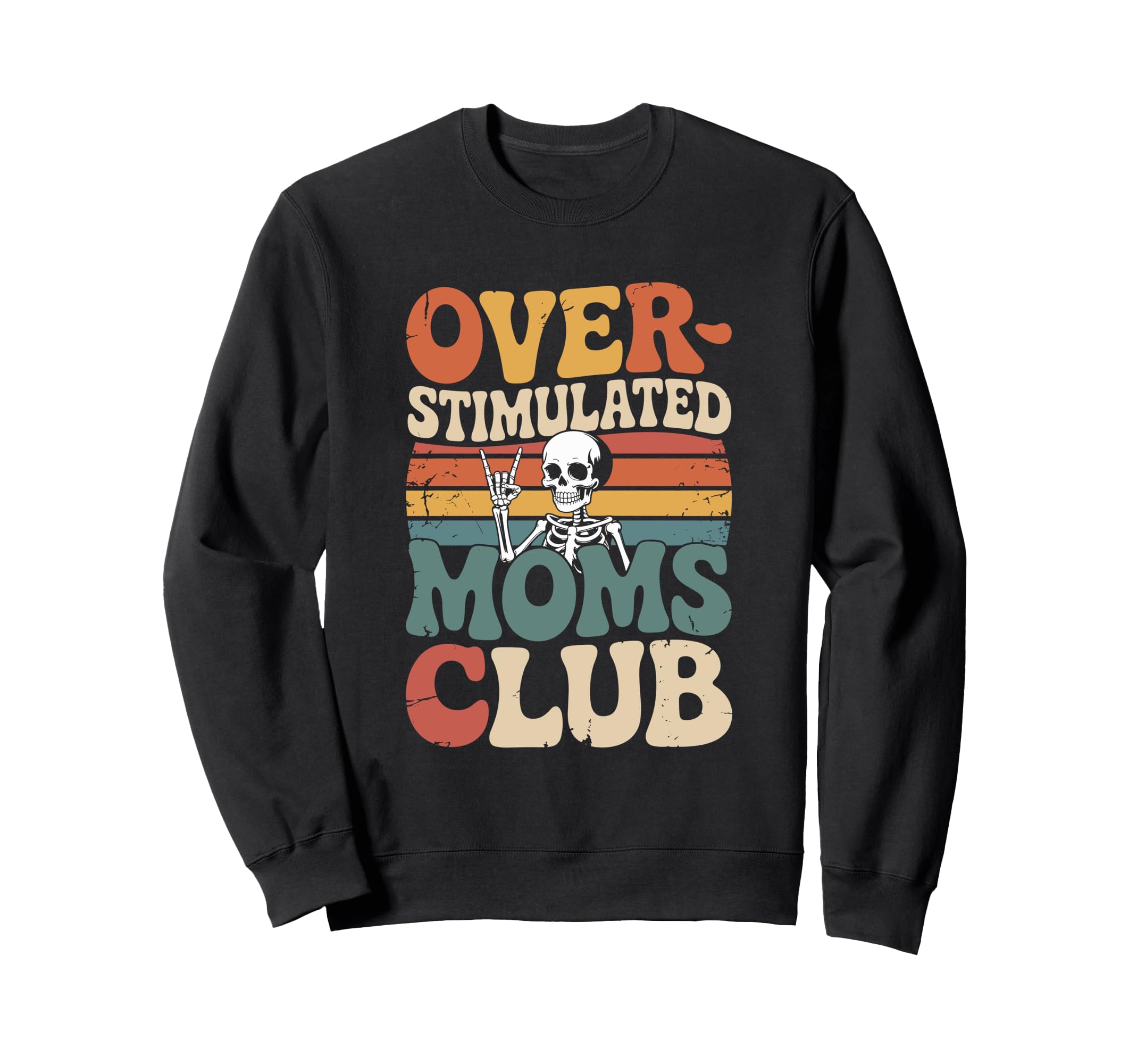 Overstimulated Moms Club Groovy Hoodie - Minimalist Print Unisex - T-Shirt, Sweatshirt, Hoodie