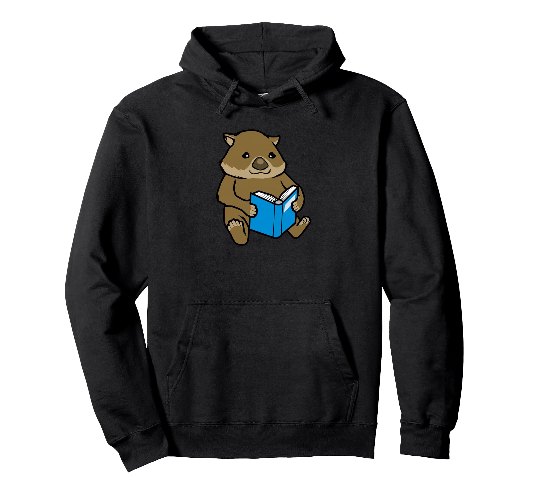 Wombat Reading Books Student Hoodie - Fun Novelty Design Men Women - T-Shirt, Sweatshirt, Hoodie
