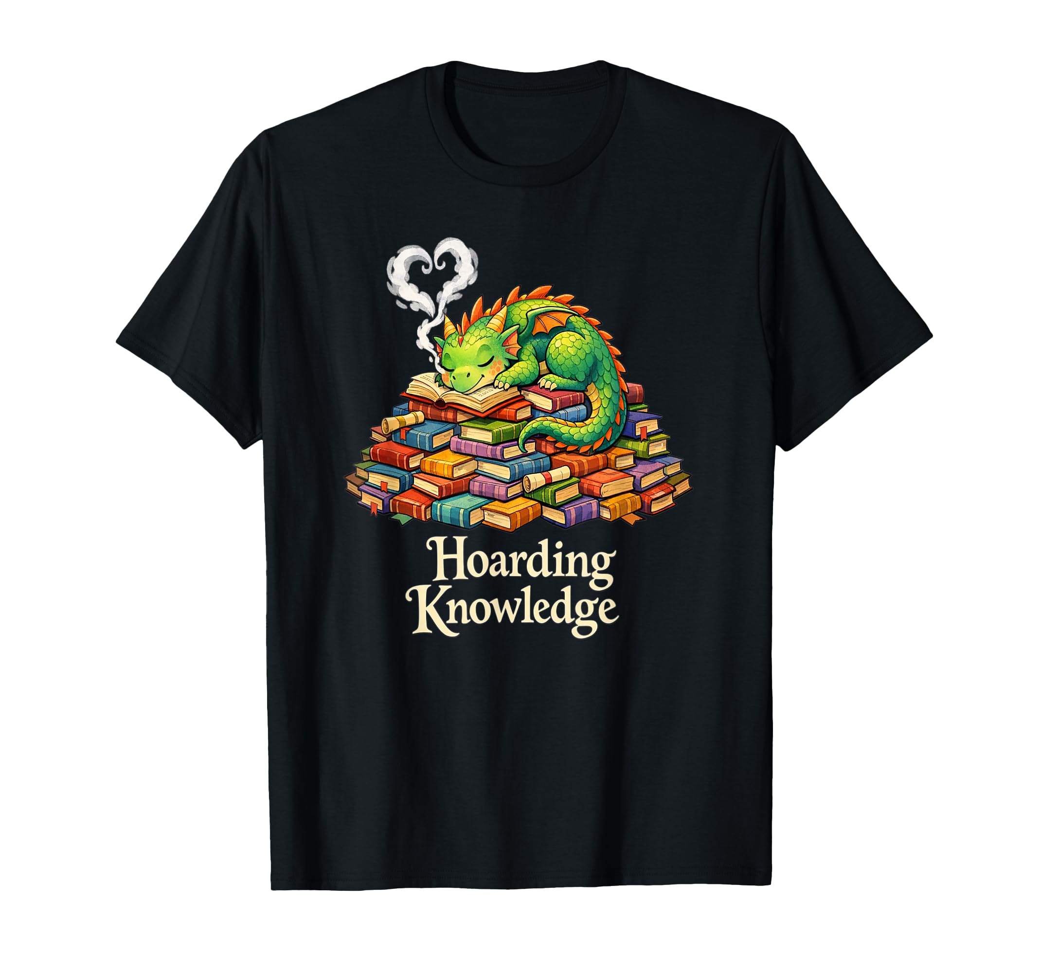 Books Hoarding Knowledge Dragon T-Shirt - Aesthetic Graphic for Adults - T-Shirt, Sweatshirt, Hoodie