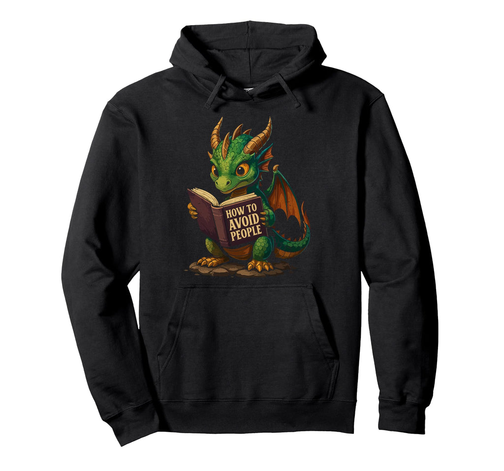 Reading Funny Book Dragon How To Avoid Hoodie - Novelty Apparel Unisex - T-Shirt, Sweatshirt, Hoodie