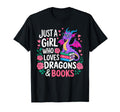 Just Who Loves Dragons And Books Reading T-Shirt - Graphic Print for Adults - T-Shirt, Sweatshirt, Hoodie