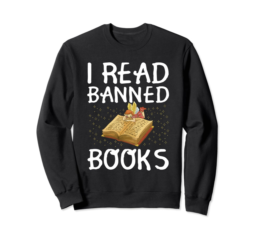 I Read Banned Books Rainbow Sweatshirt - Minimalist Print for Adults - T-Shirt, Sweatshirt, Hoodie