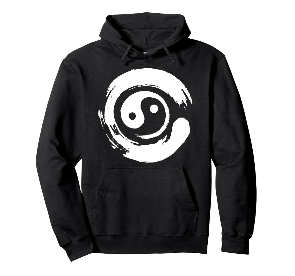 Yin Yang Symbol Enso Circle Japanese Zen Hoodie - Minimalist Print Unisex - T-Shirt, Sweatshirt, Hoodie