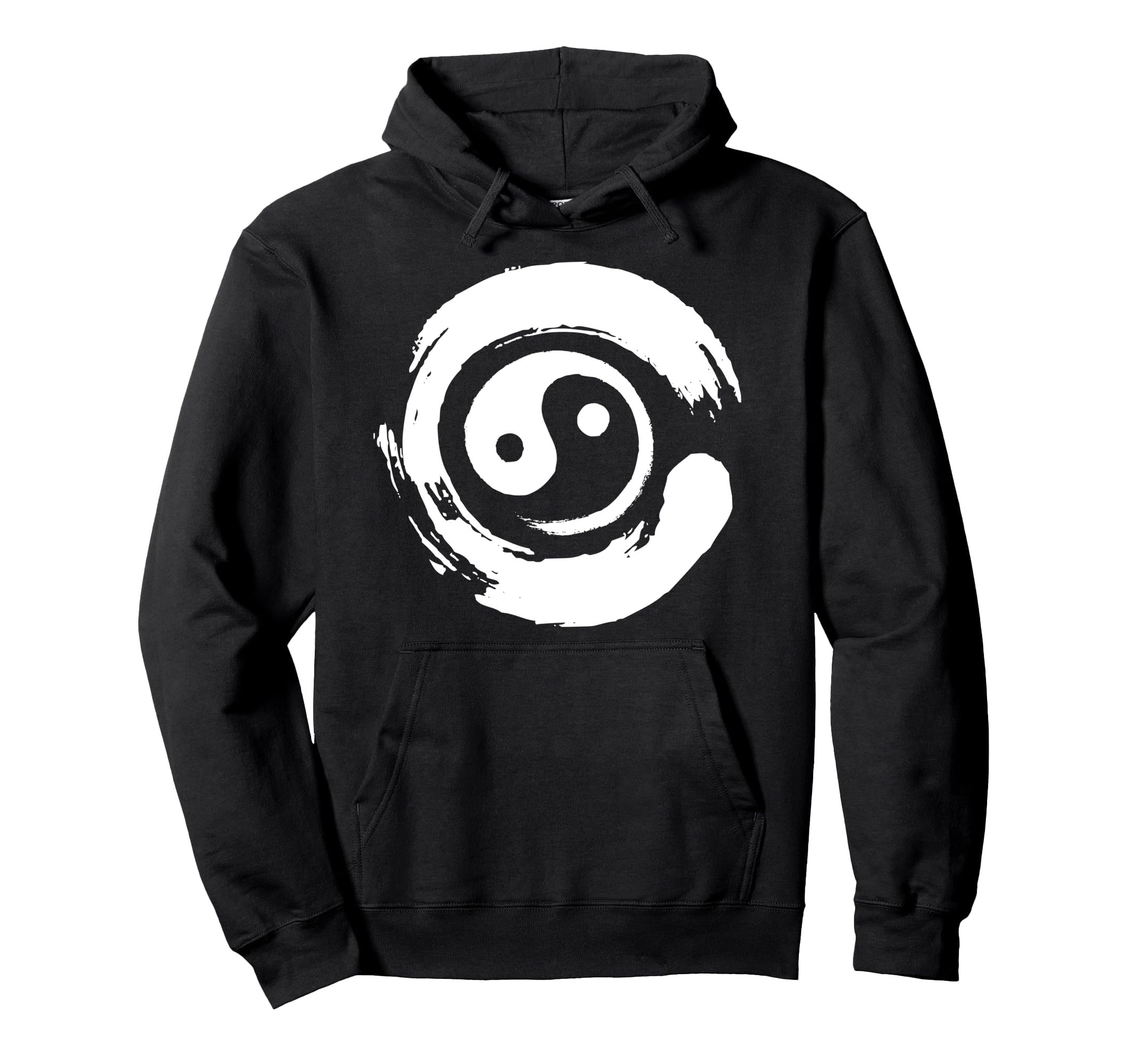 Yin Yang Symbol Enso Circle Japanese Zen Hoodie - Minimalist Print Unisex - T-Shirt, Sweatshirt, Hoodie